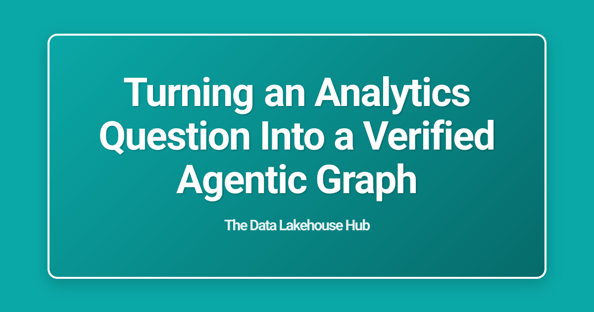 Turning an Analytics Question Into a Verified Agentic Graph