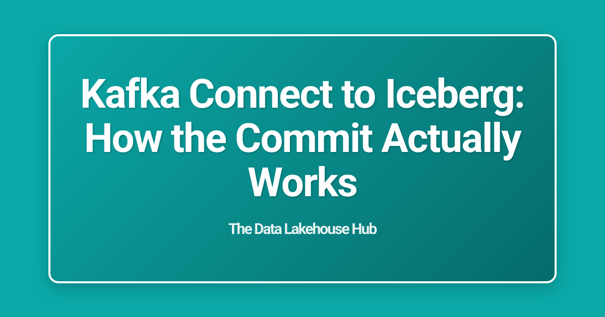 Kafka Connect to Iceberg: How the Commit Actually Works