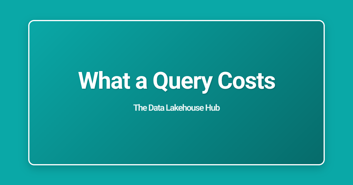 What a Query Costs